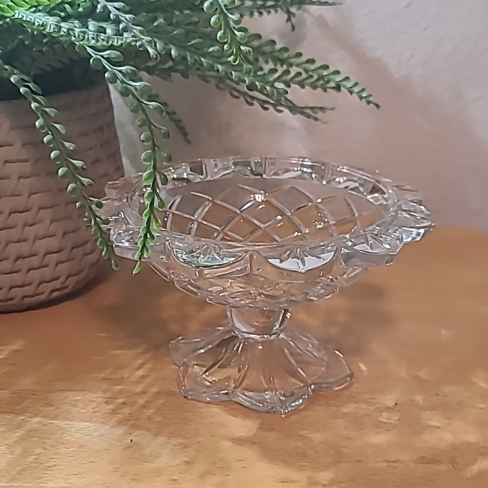 Vintage pressed glass candy dish compote
